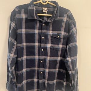The North Face Navy Blue Plaid Casual Button Down Shirt